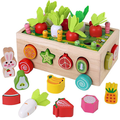 Pull Carrot Set Wooden Toy