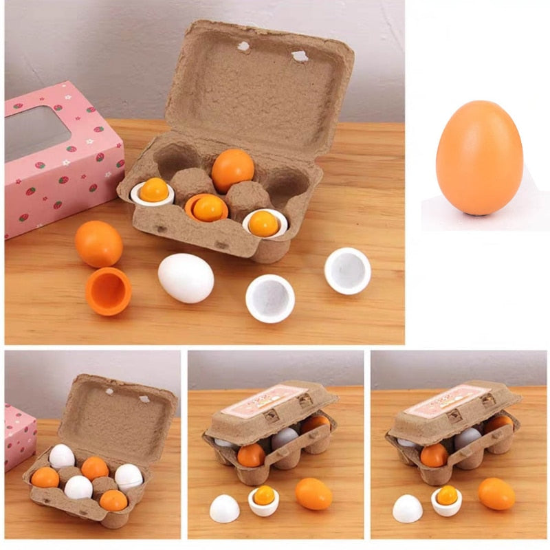 Wooden Eggs Toys Set